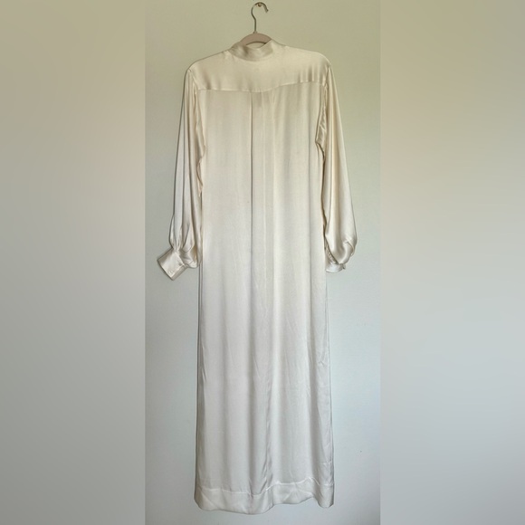 FRAME Silk Kaftan Maxi Dress White - Picture 7 of 12